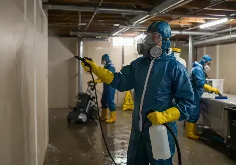 Basement Sanitization and Antimicrobial Treatment process in Camden, OH